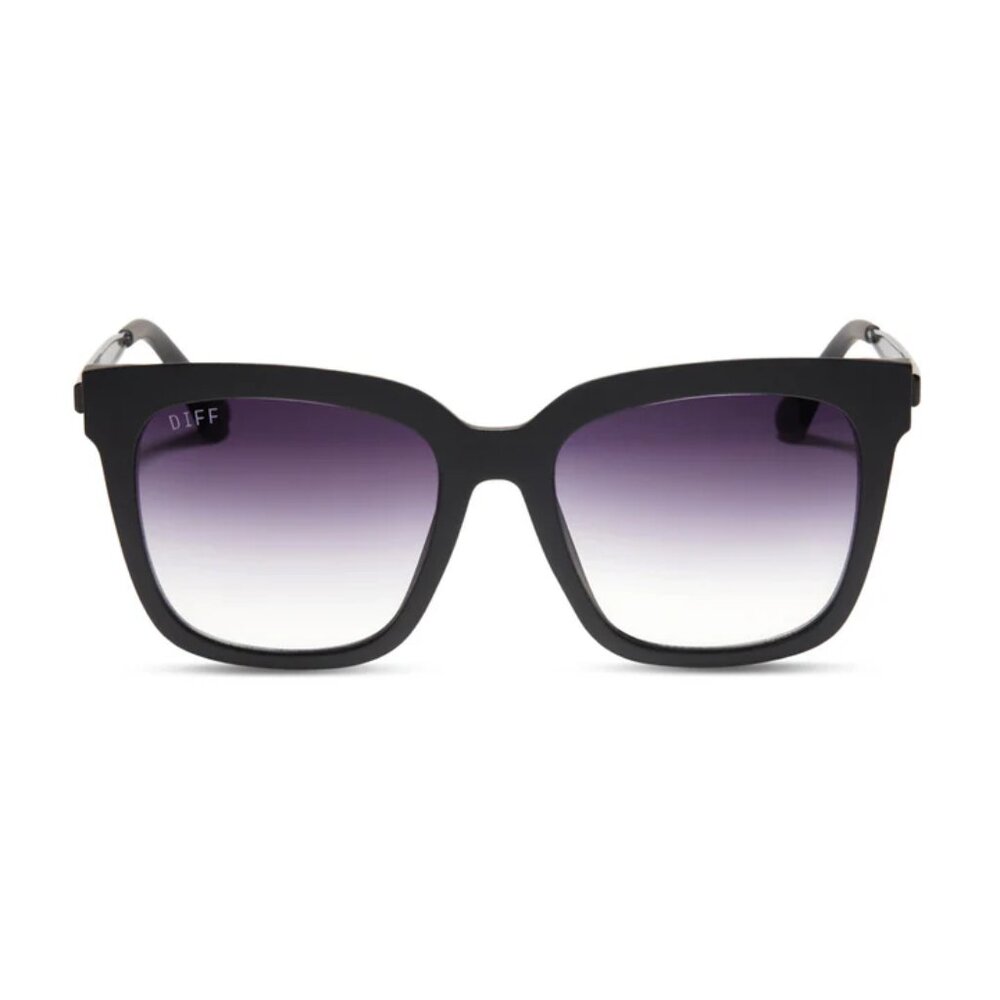 DIFF HAILEY Matte Black Sharp Grey Gradient Sunglasses
